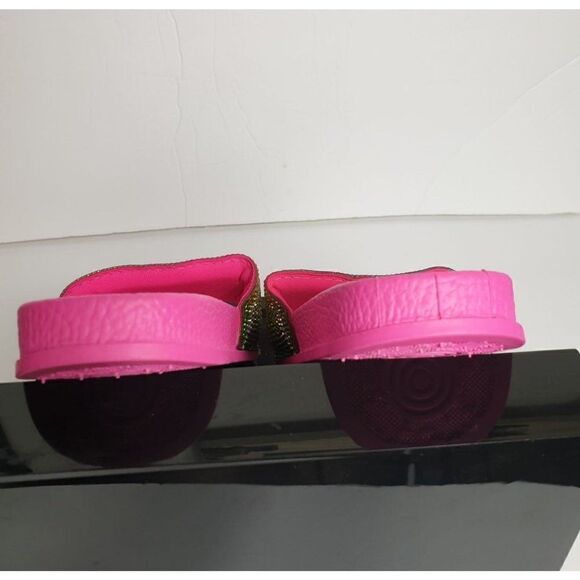 Bebe Girls Slides Pink Bling Rhinestone Embellished Slip On Slides size 11/12 - Picture 4 of 6